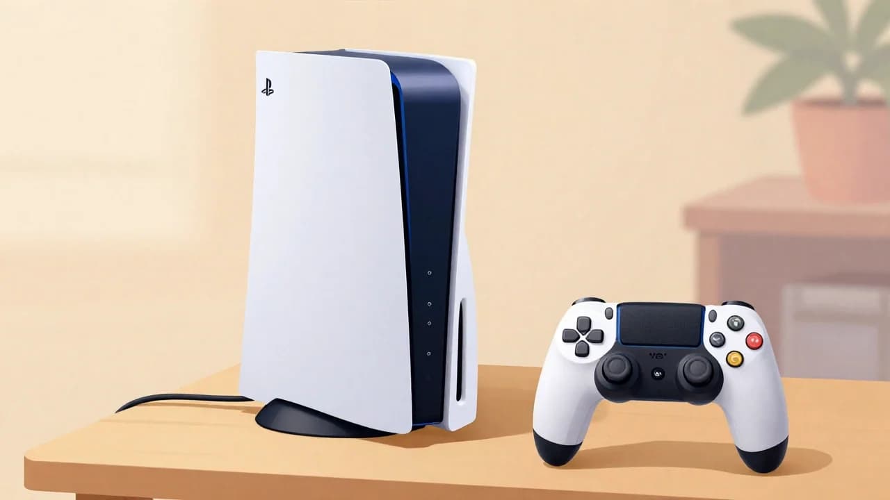 Kontroler DUALSHOCK 4 podłączony przewodem USB do konsoli PlayStation 4