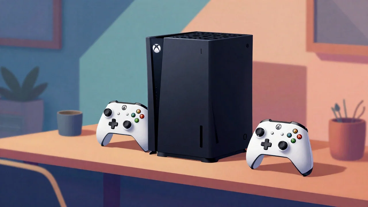 Konsole Xbox One i Xbox Series X|S przy stanowisku gracza
